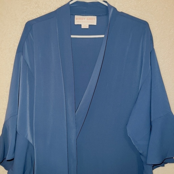 Birdy Grey Kenny Ruffle Robe in Slate Blue Wedding Bridesmaid size M/L - Picture 5 of 7
